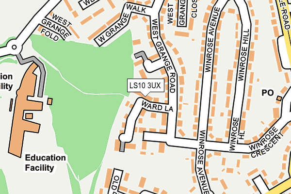 LS10 3UX map - OS OpenMap – Local (Ordnance Survey)