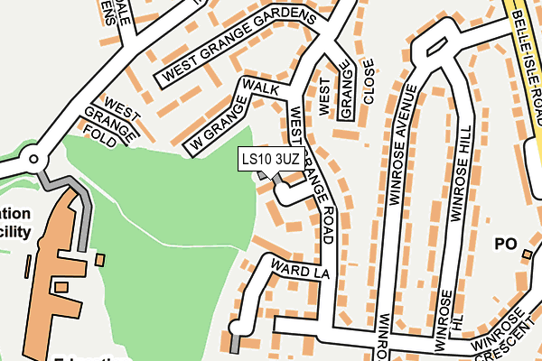 LS10 3UZ map - OS OpenMap – Local (Ordnance Survey)