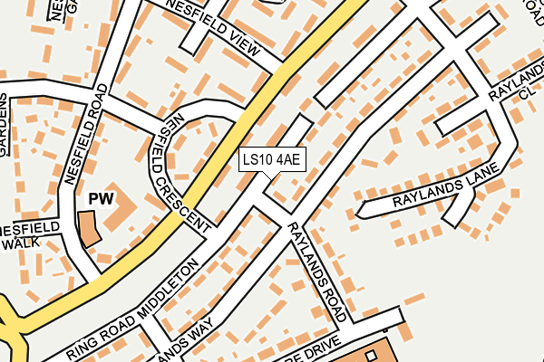 LS10 4AE map - OS OpenMap – Local (Ordnance Survey)