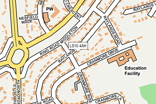 LS10 4AH map - OS OpenMap – Local (Ordnance Survey)