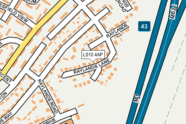 LS10 4AP map - OS OpenMap – Local (Ordnance Survey)