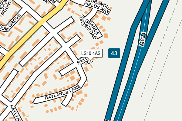 LS10 4AS map - OS OpenMap – Local (Ordnance Survey)