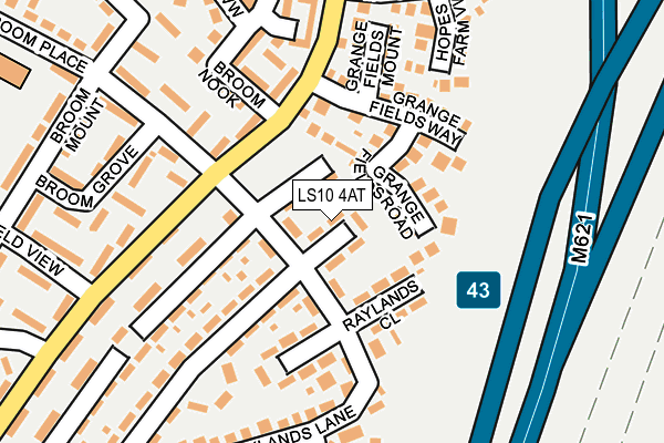 LS10 4AT map - OS OpenMap – Local (Ordnance Survey)