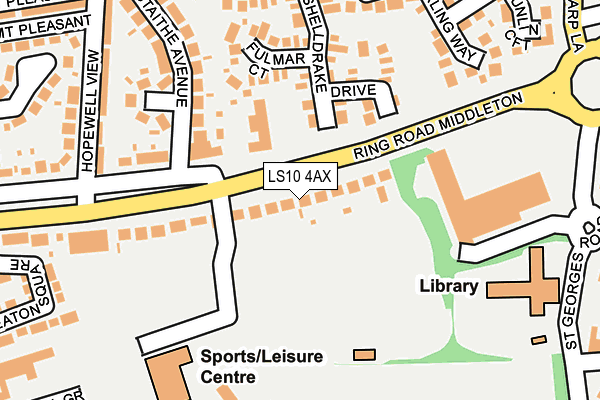 LS10 4AX map - OS OpenMap – Local (Ordnance Survey)