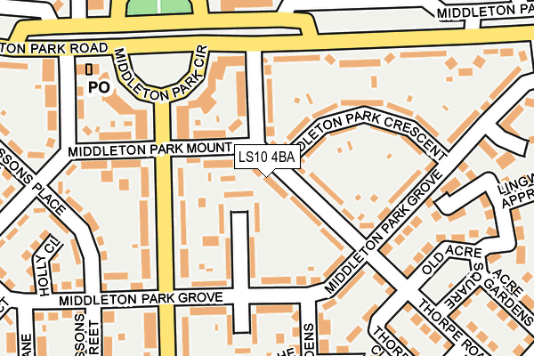 LS10 4BA map - OS OpenMap – Local (Ordnance Survey)