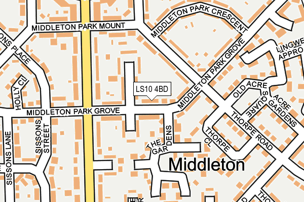 LS10 4BD map - OS OpenMap – Local (Ordnance Survey)