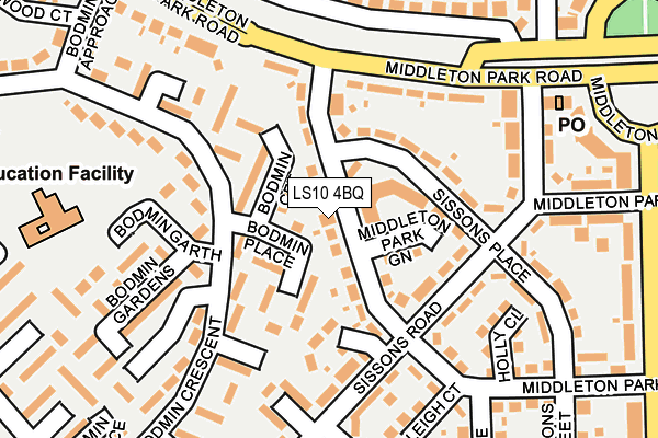 LS10 4BQ map - OS OpenMap – Local (Ordnance Survey)