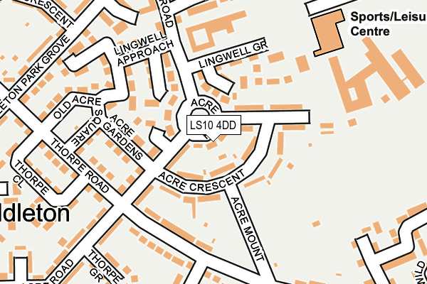 LS10 4DD map - OS OpenMap – Local (Ordnance Survey)