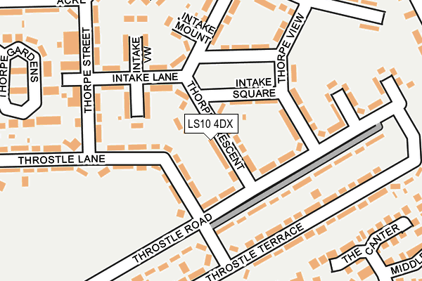LS10 4DX map - OS OpenMap – Local (Ordnance Survey)