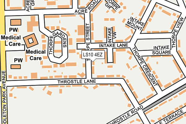 LS10 4EZ map - OS OpenMap – Local (Ordnance Survey)