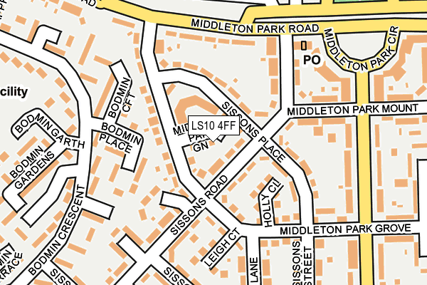 LS10 4FF map - OS OpenMap – Local (Ordnance Survey)