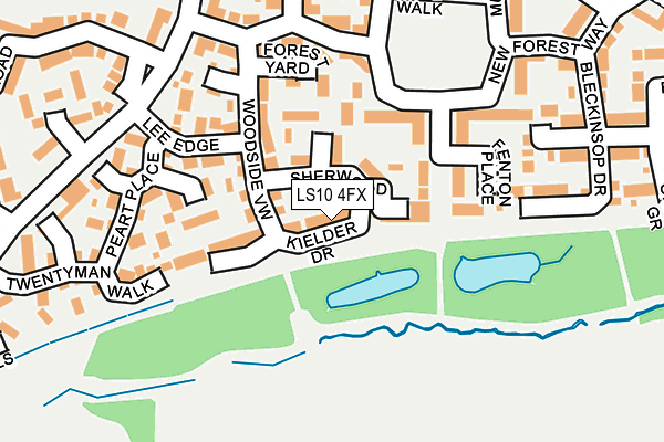 LS10 4FX map - OS OpenMap – Local (Ordnance Survey)