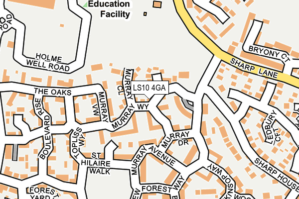 LS10 4GA map - OS OpenMap – Local (Ordnance Survey)