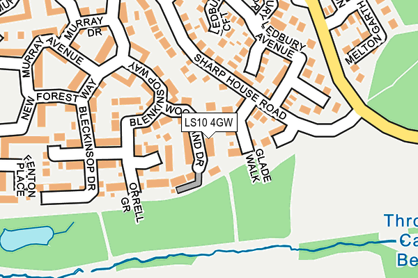 LS10 4GW map - OS OpenMap – Local (Ordnance Survey)