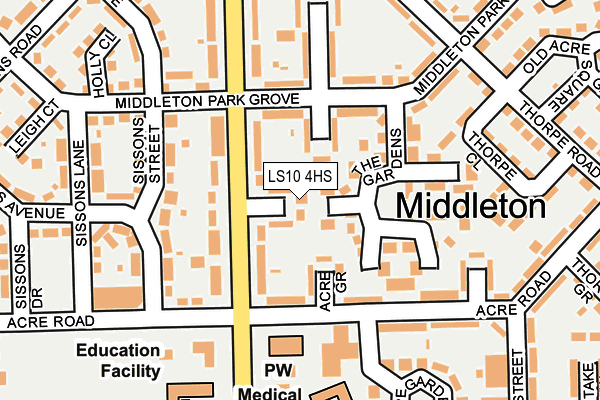 LS10 4HS map - OS OpenMap – Local (Ordnance Survey)