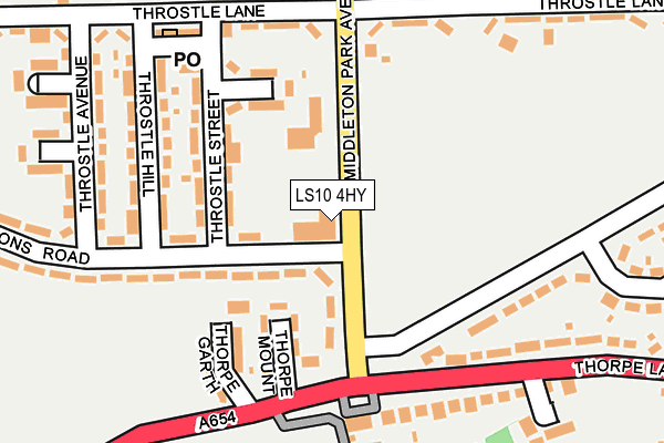 LS10 4HY map - OS OpenMap – Local (Ordnance Survey)
