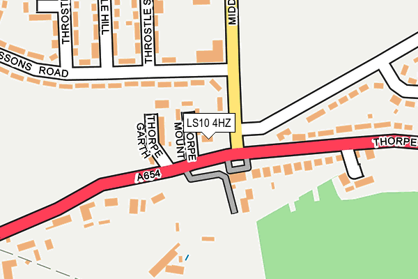 LS10 4HZ map - OS OpenMap – Local (Ordnance Survey)