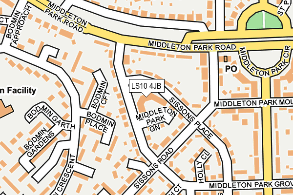 LS10 4JB map - OS OpenMap – Local (Ordnance Survey)