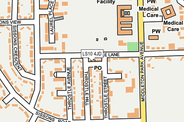 LS10 4JD map - OS OpenMap – Local (Ordnance Survey)