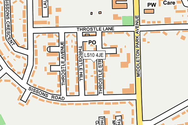 LS10 4JE map - OS OpenMap – Local (Ordnance Survey)