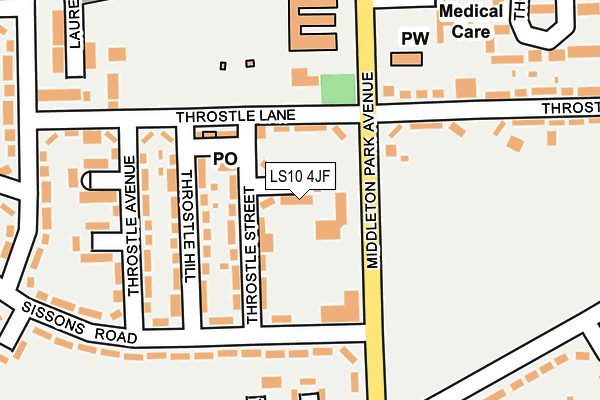 LS10 4JF map - OS OpenMap – Local (Ordnance Survey)