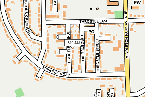 LS10 4JJ map - OS OpenMap – Local (Ordnance Survey)