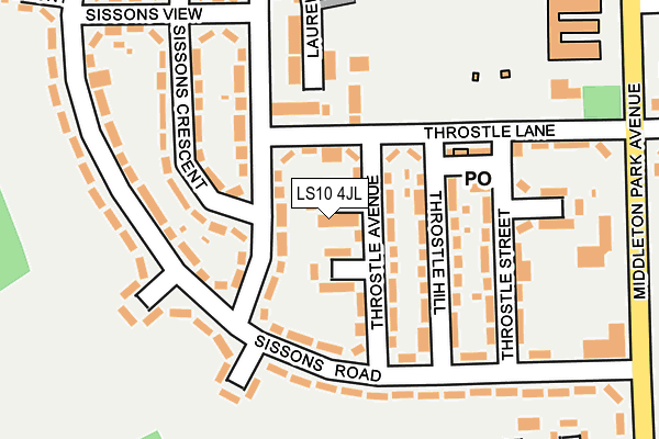 LS10 4JL map - OS OpenMap – Local (Ordnance Survey)