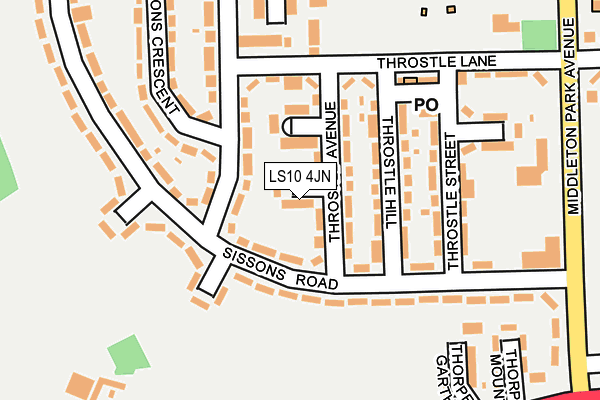 LS10 4JN map - OS OpenMap – Local (Ordnance Survey)
