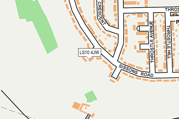 LS10 4JW map - OS OpenMap – Local (Ordnance Survey)