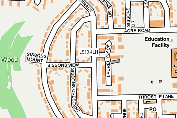 LS10 4LH map - OS OpenMap – Local (Ordnance Survey)