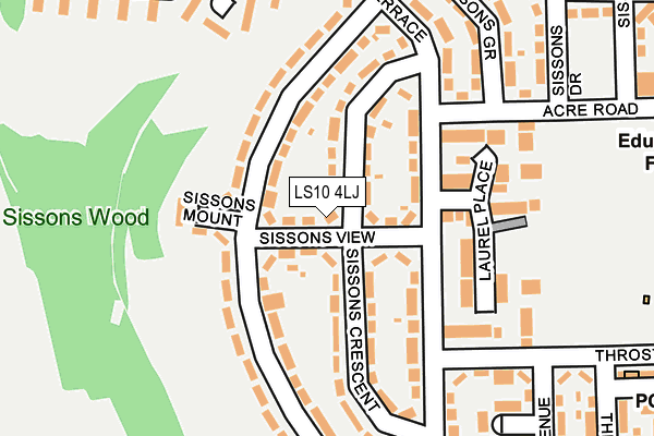 LS10 4LJ map - OS OpenMap – Local (Ordnance Survey)