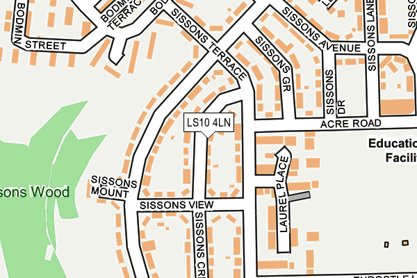 LS10 4LN map - OS OpenMap – Local (Ordnance Survey)