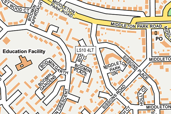 LS10 4LT map - OS OpenMap – Local (Ordnance Survey)