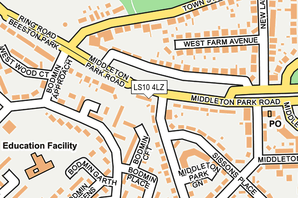 LS10 4LZ map - OS OpenMap – Local (Ordnance Survey)