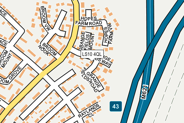 LS10 4QL map - OS OpenMap – Local (Ordnance Survey)