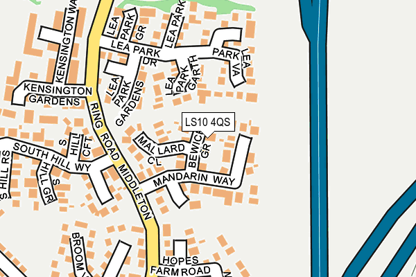 LS10 4QS map - OS OpenMap – Local (Ordnance Survey)