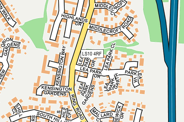 LS10 4RF map - OS OpenMap – Local (Ordnance Survey)