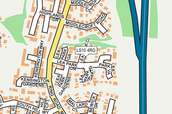 LS10 4RG map - OS OpenMap – Local (Ordnance Survey)
