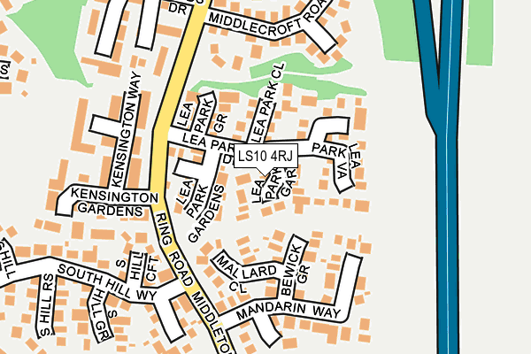 LS10 4RJ map - OS OpenMap – Local (Ordnance Survey)
