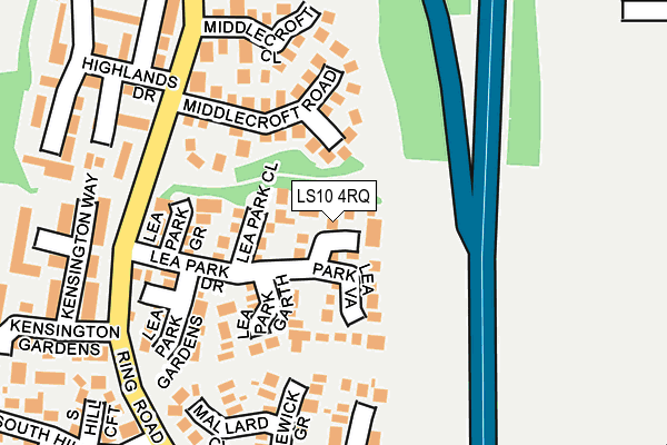 LS10 4RQ map - OS OpenMap – Local (Ordnance Survey)