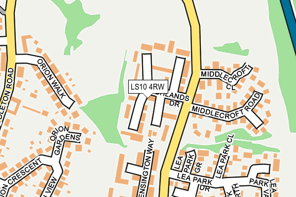 LS10 4RW map - OS OpenMap – Local (Ordnance Survey)