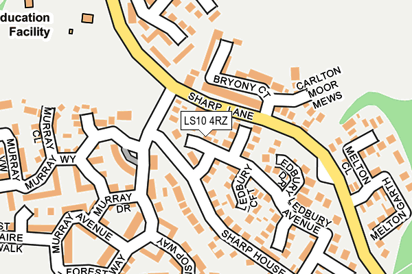 LS10 4RZ map - OS OpenMap – Local (Ordnance Survey)