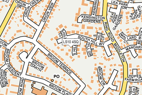 LS10 4SQ map - OS OpenMap – Local (Ordnance Survey)