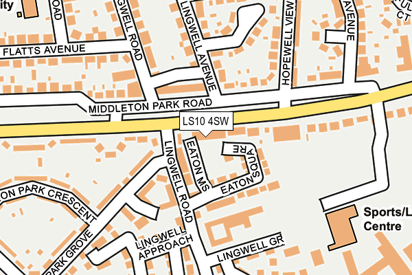 LS10 4SW map - OS OpenMap – Local (Ordnance Survey)