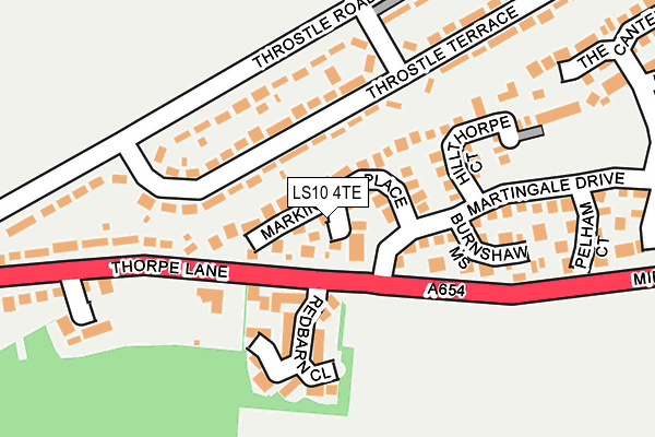 LS10 4TE map - OS OpenMap – Local (Ordnance Survey)