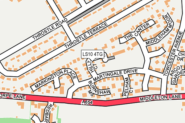 LS10 4TG map - OS OpenMap – Local (Ordnance Survey)