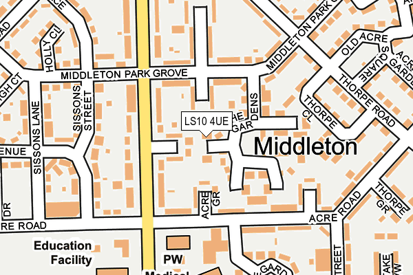 LS10 4UE map - OS OpenMap – Local (Ordnance Survey)