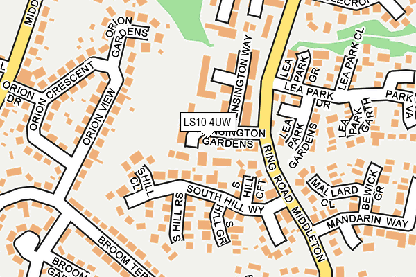 LS10 4UW map - OS OpenMap – Local (Ordnance Survey)