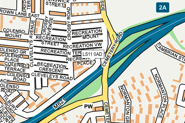 LS11 0AD map - OS OpenMap – Local (Ordnance Survey)