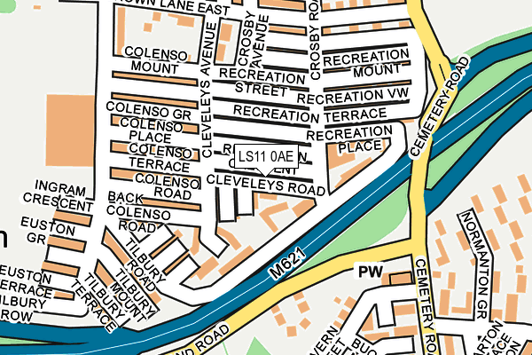 LS11 0AE map - OS OpenMap – Local (Ordnance Survey)